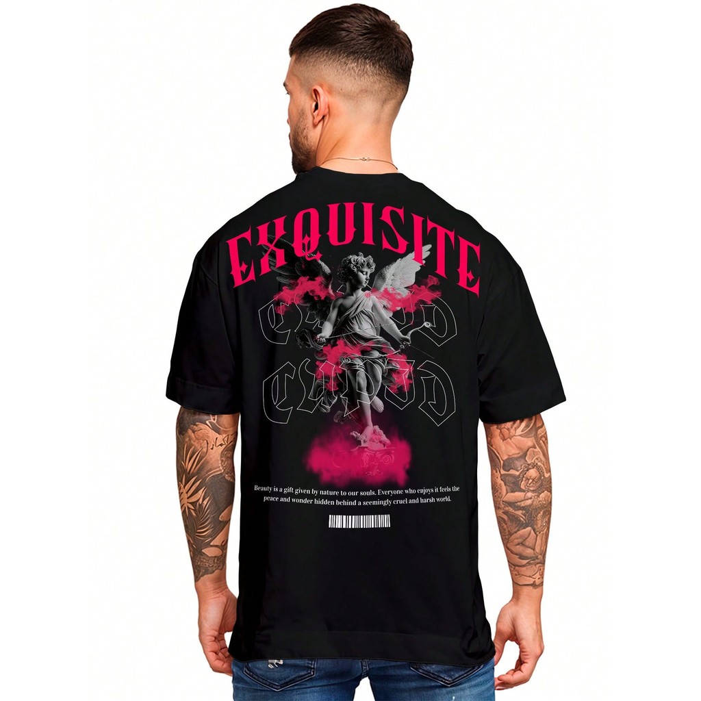 Camisa Camiseta Oversized Streetwear Cupido Anjo Cupid Exquisite Premium Fio 30.1penteado 100% Algodão ref-00008