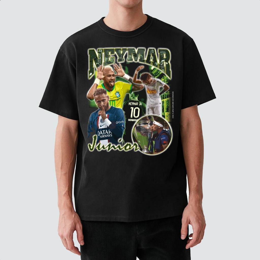 Camiseta Estampada Unissex "Neymar Junior" menino Ney Artista Jogador Camisa Gola Redonda Algodão Casual