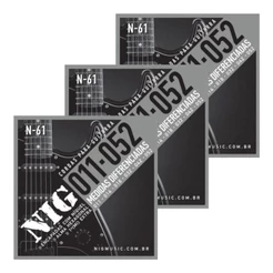Kit 3 Encordoamentos Guitarra NIG .011/052 N-61