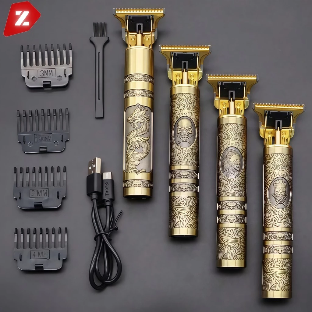 Máquina de Cortar Cabelo e Barba Masculina, Barbeador Elétrico e Aparador Profissional