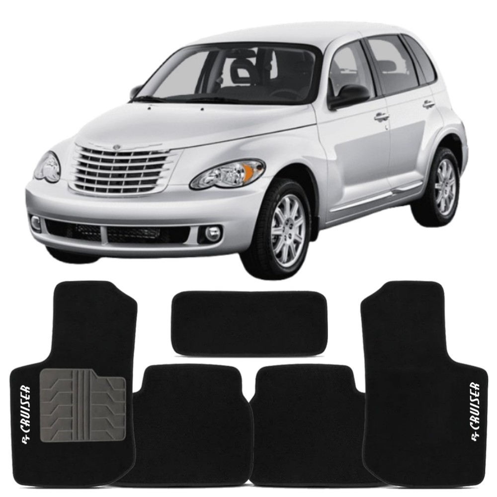 Tapete Chrysler PT Cruiser 2000 a 2010 Tevic TVCRY19000 Carpete Pinado Preto