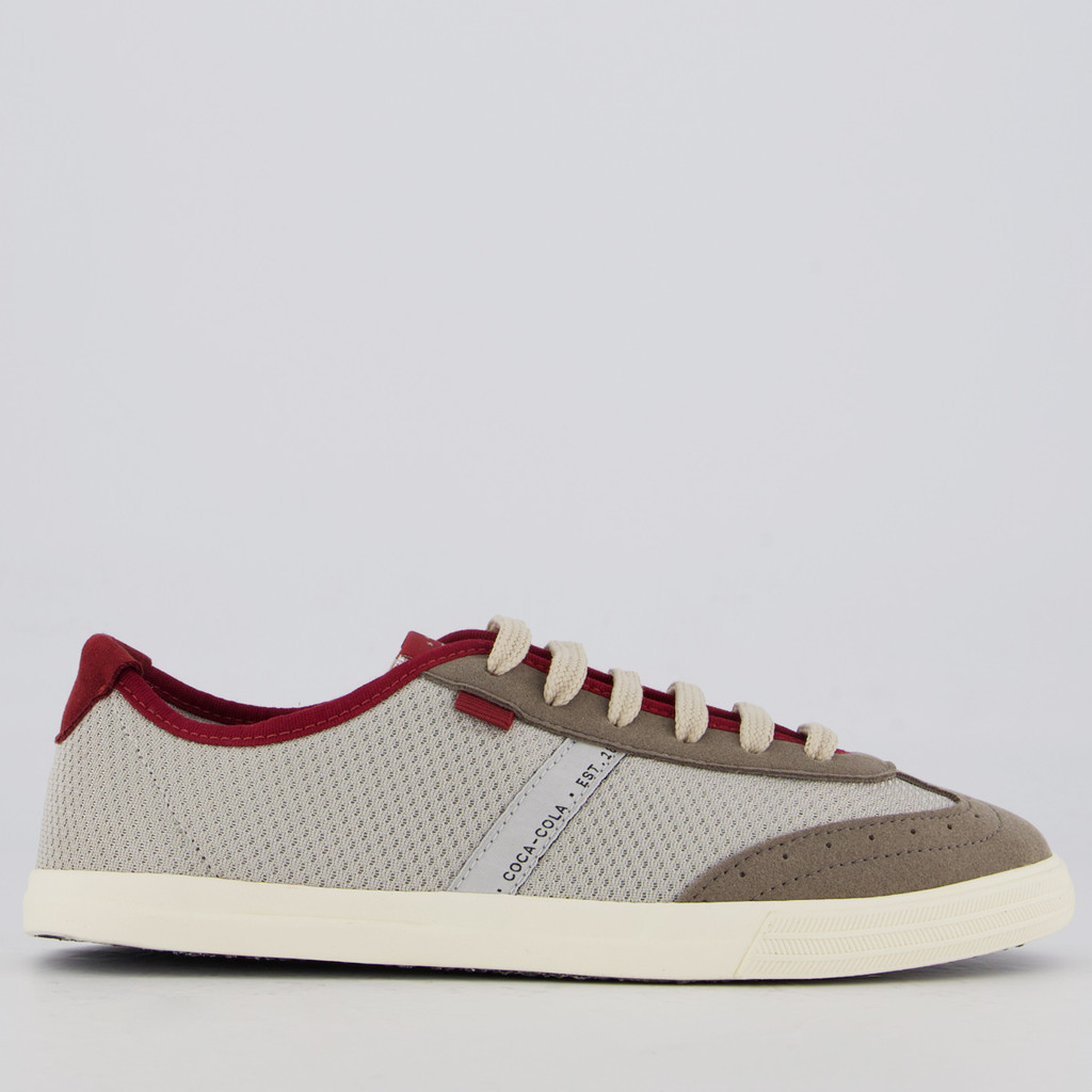 Tênis Coca Cola Glint Feminino Cinza e Bordô em Oferta na Shopee