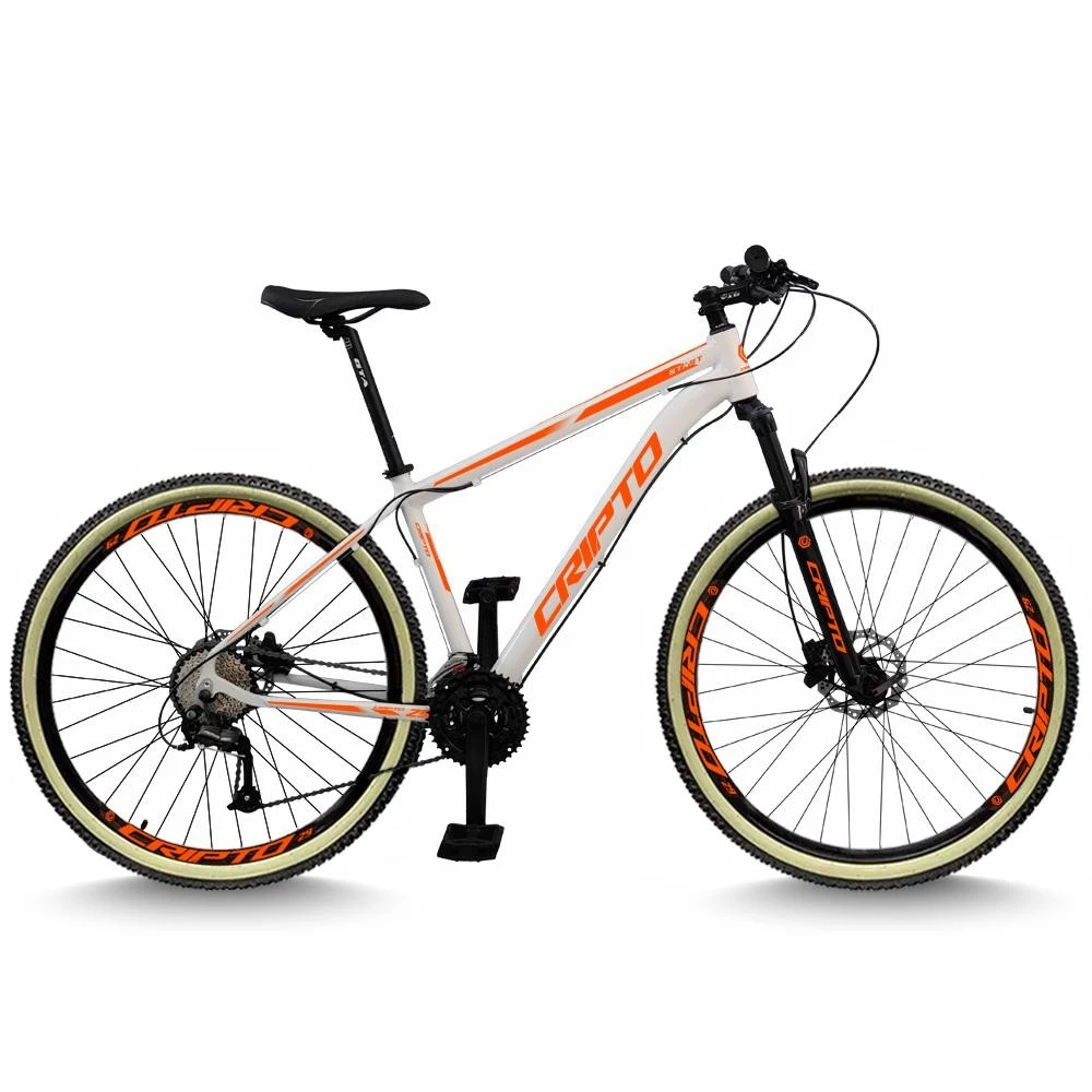 Bicicleta Aro 29 Cripto 24 Marchas Freios Disco e Suspensão Pneu Bege — imagem 1