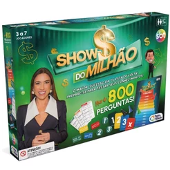 JOGO DE TABULEIRO SHOW DO MILHÃO PAIS E FILHOS BRINQUEDO 800PERGUNTA CARTA SILVIO SANTOS TV SBT MESA