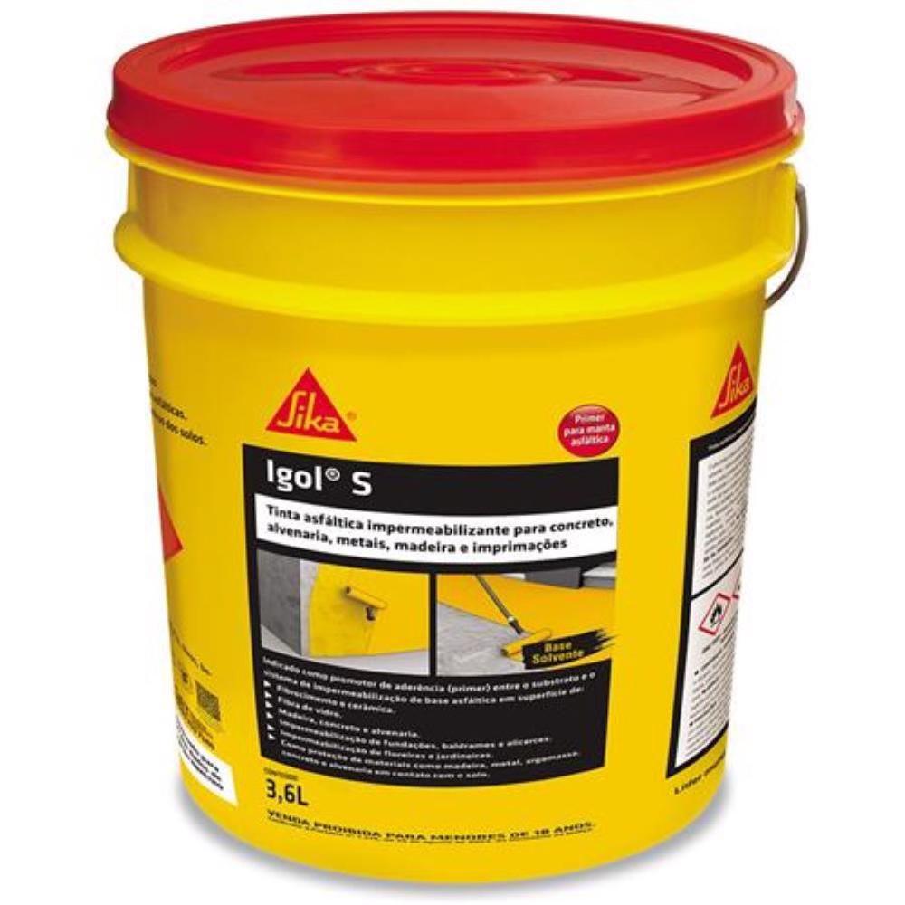 Sika Igol S Pintura Asfáltica Impermeabilizante Galão 3,6L - SIKA em Oferta na Shopee