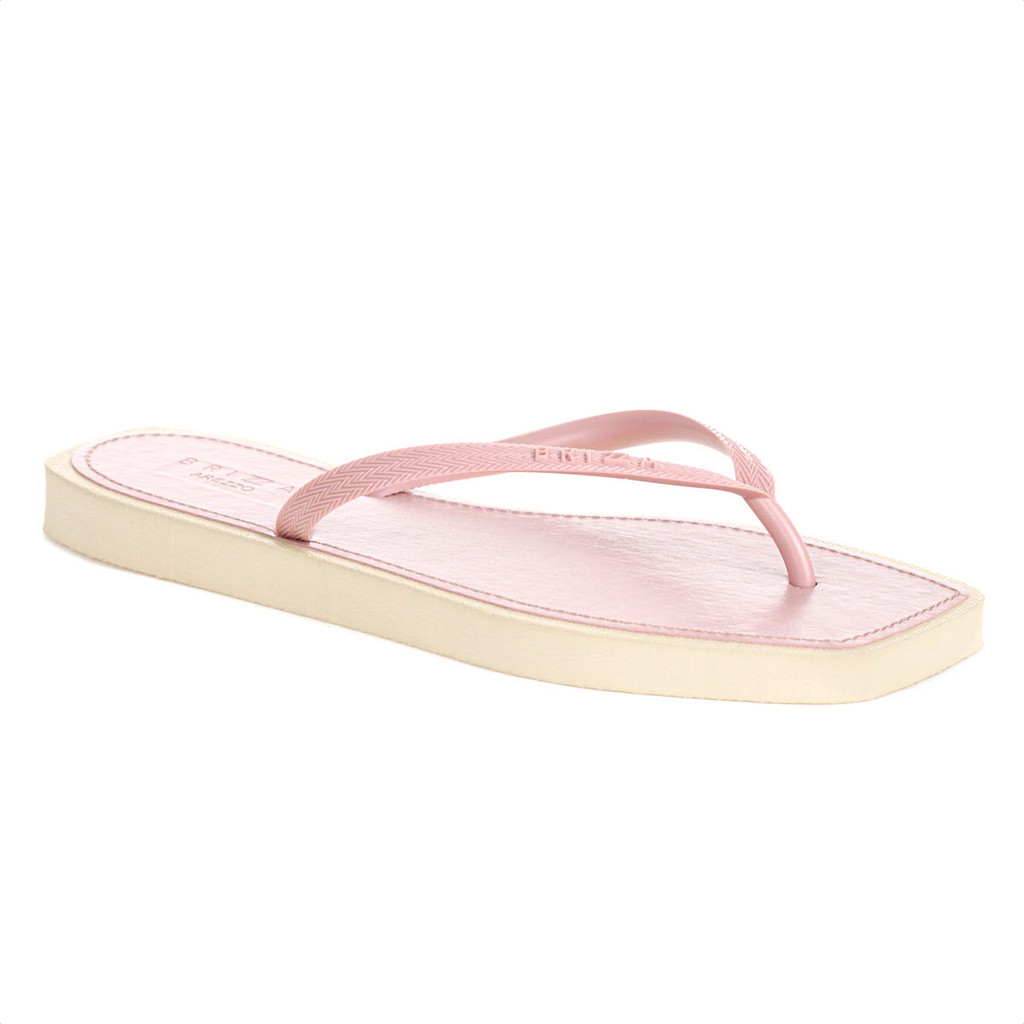 Chinelo Brizza Arezzo Bico Quadrado Bicolor Rosa Claro e Bege - Feminino