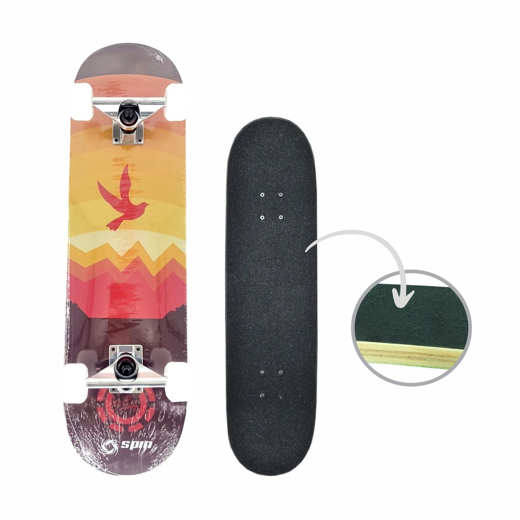 Skate Spin Montado Semi Profissional Skatetboard Spin Bird