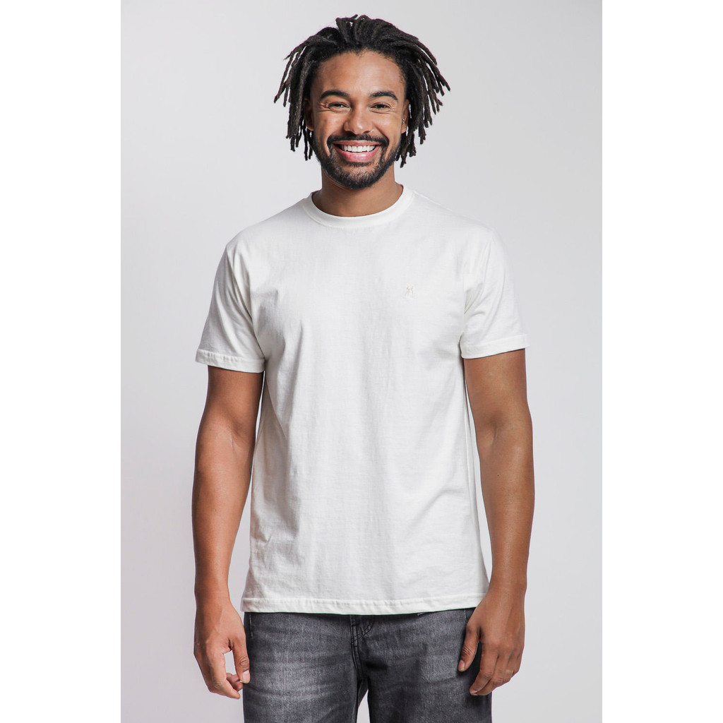 Camiseta Masculina Logo Bordado Polo Wear Branco - Men Clothes