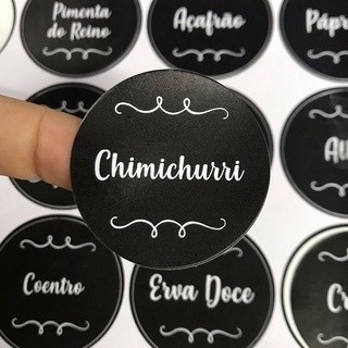 36 Etiquetas para Potes de Condimentos Temperos Mantimentos 3,8x3,8cm