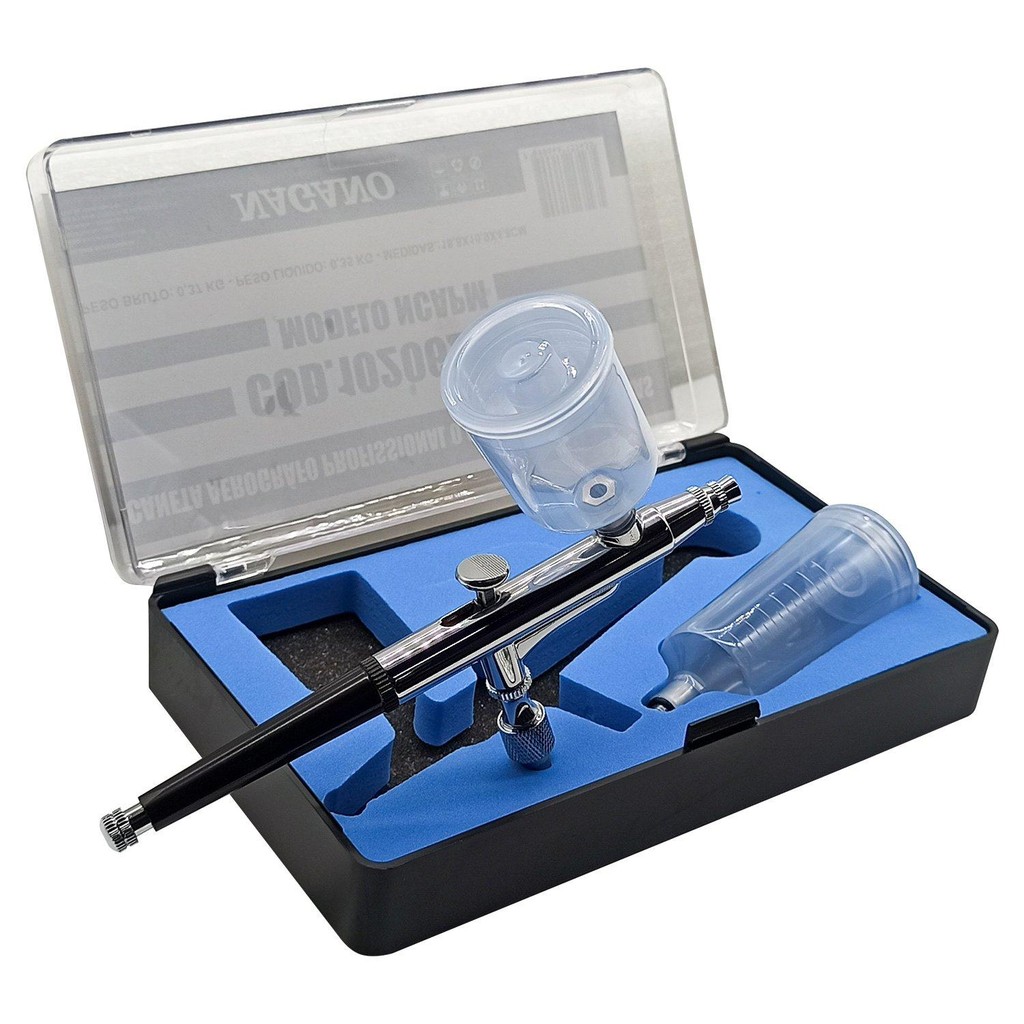 Caneta Aerógrafo Profissional 0.3mm Metálico 2 Cubas em Oferta na Shopee