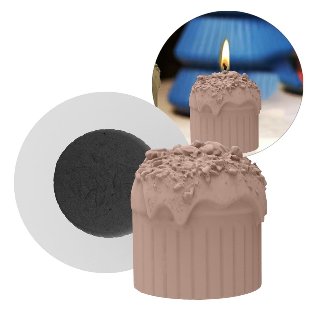 Forma de Silicone Mini Panetone de Chocolate (Chocotone) Para Velas, Sabonetes, Resina e Gesso