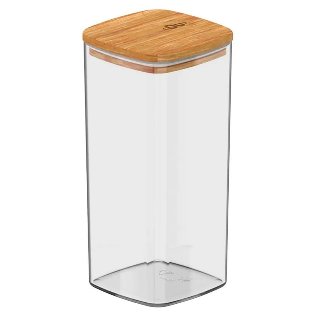 Kit 2 Potes Herméticos Organizador Bambu Natural 340ml - Ou - Home & Living