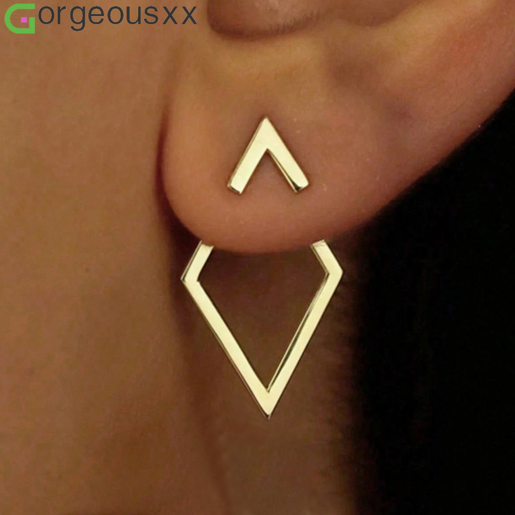 Simplicidade Criativa Em Forma De Diamante Oco Orelha Studs Para Mulheres Brincos Geométricos Jóias Femininas em Oferta na Shopee