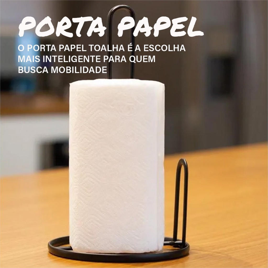 Suporte De Mesa Porta Papel Toalha Organizador Metal Luxo