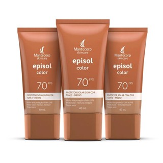 3 Protetor Solar Episol Color Tom 3 Medio Fps 70 40ML em Oferta na Shopee