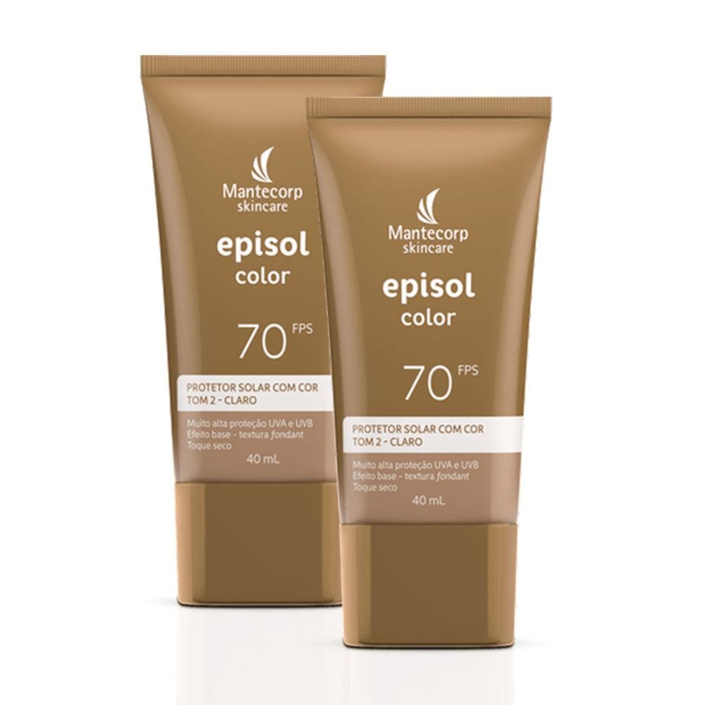Kit Mantecorp Protetor Solar c/ 2 Episol Color Tom 2 em Oferta na Shopee