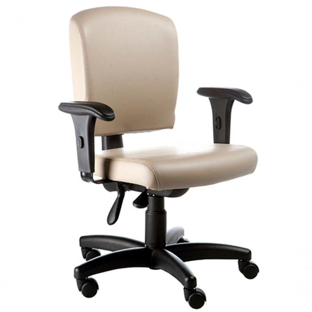 Cadeira Executiva Luxuosa Com Braços Fixos Linha Alpha Bege