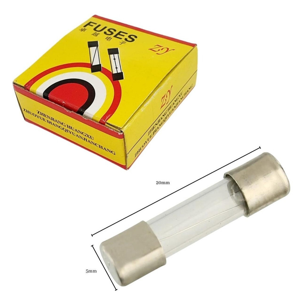 Fusível Vidro Pequeno 20ag 5x20 12a Caixa - Kit 100 Peças