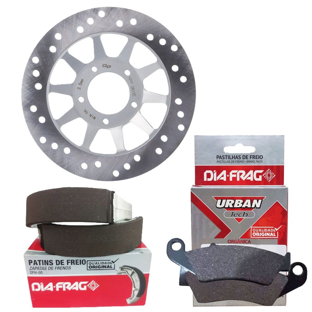Disco de Freio Dianteiro Nxr 150 Bros 2003-2015 + Pastilhas e Lonas Diafrag em Oferta na Shopee