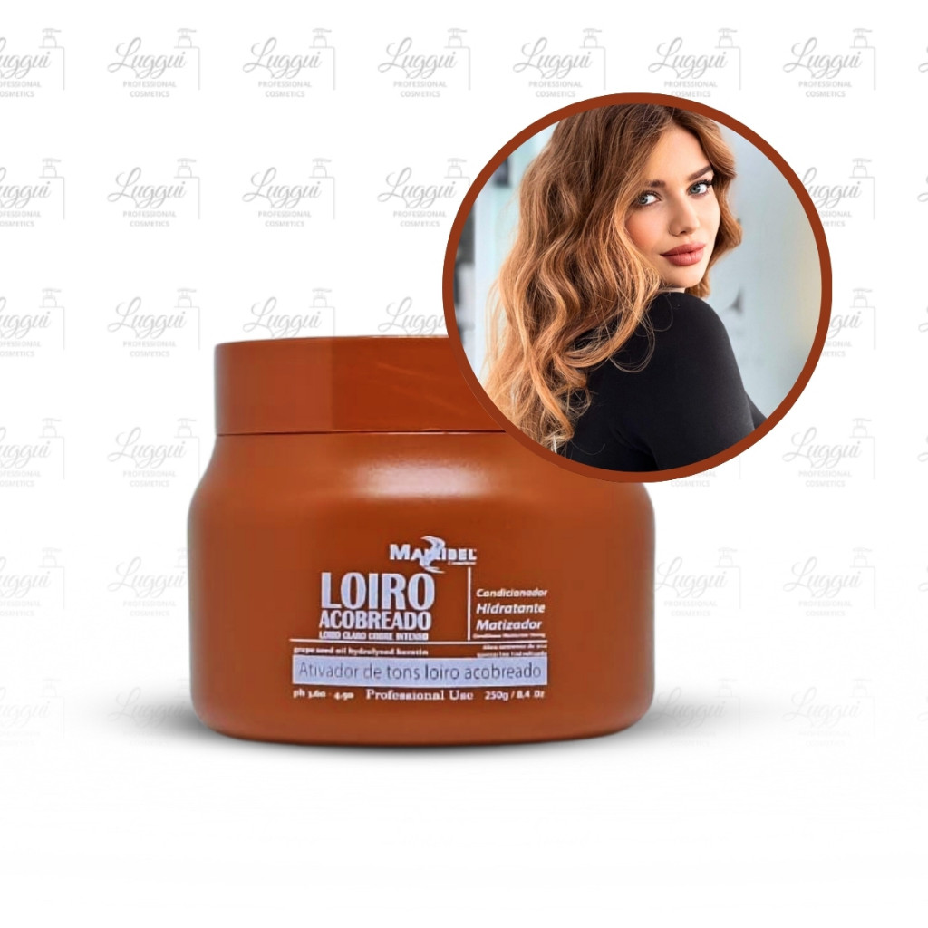 Máscara Matizadora Loiro Claro Acobreado Mairibel 250g - Tons para um Loiro Cobre Intenso