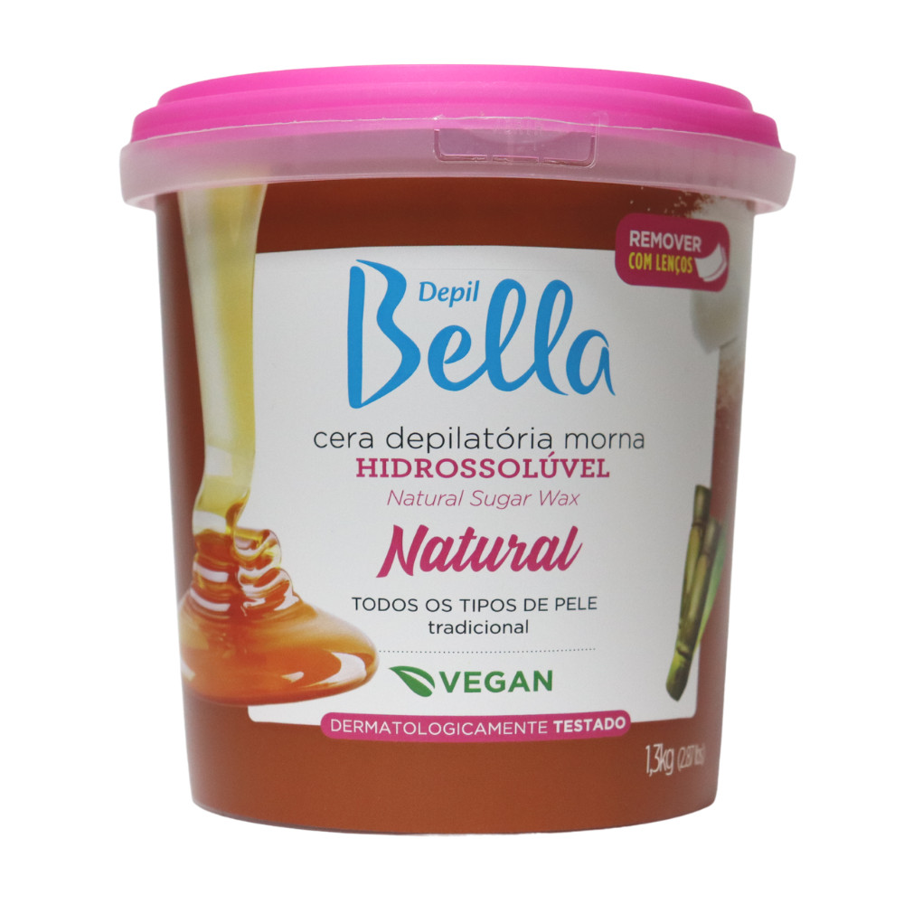 Cera Depilação Hidrossolúvel Natural Vegan Depil Bella 1.3kg em Oferta na Shopee