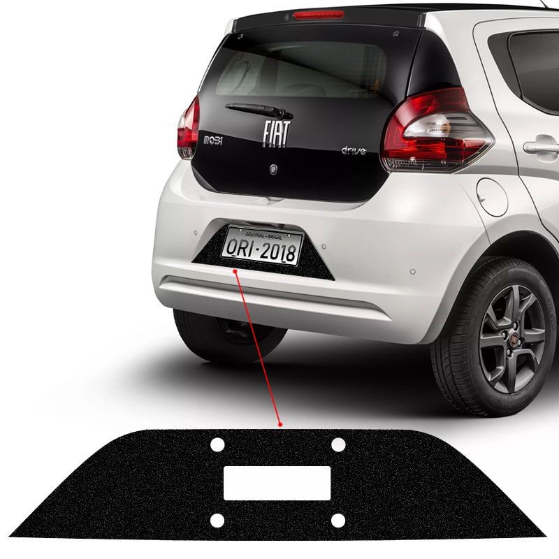 Protetor Traseiro Fundo De Placa Fiat Mobi 2018 Adesivo Black em Oferta na Shopee