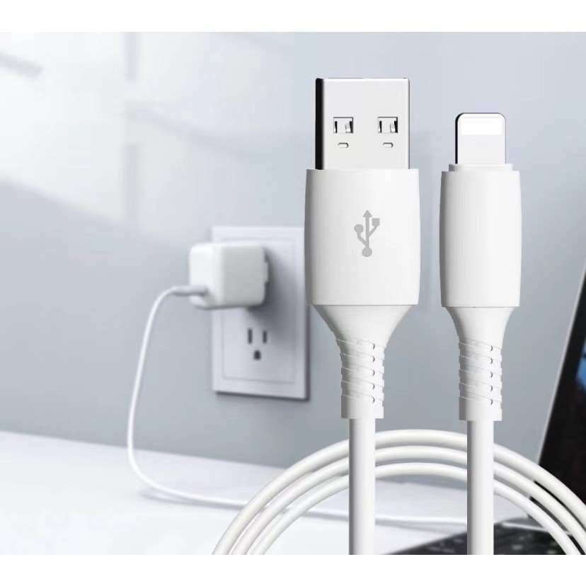 Cabo USB para iphone lightning 60cm carregamento rapido em Oferta na Shopee