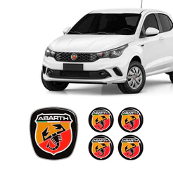 Kit 5 Adesivos Emblemas Abarth Fiat Argo 2017 Ate 2020