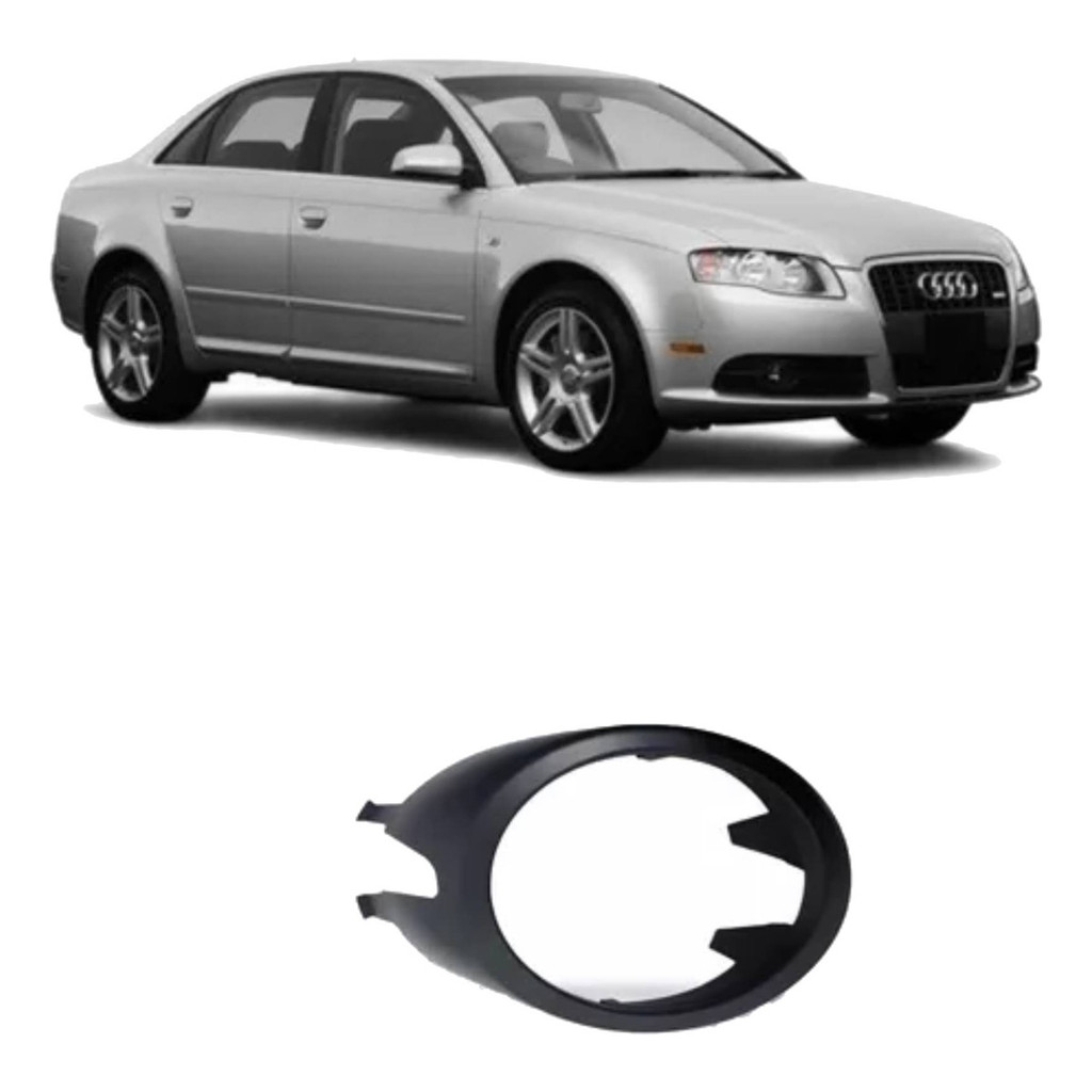 Aro Moldura Grade Farol Milha Audi A4 2005 06 07 2008 Preto