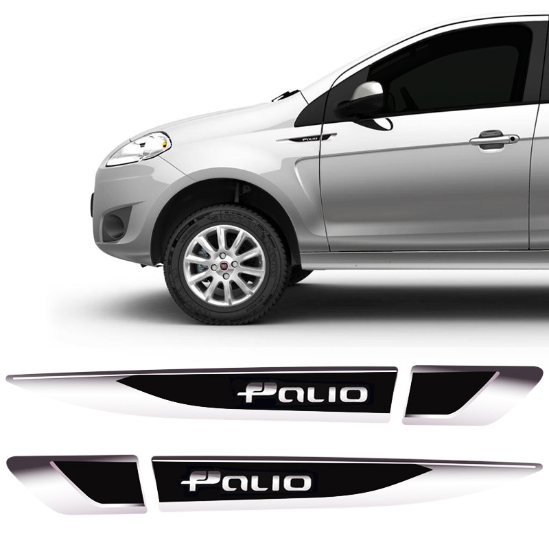Par De Aplique Lateral Fiat Novo Palio Emblema Resinado