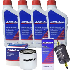Kit Revisão 4L Óleo 10w40 SN Semi-Sintético + Fitros Óleo e Combustível Acdelco 98550552
