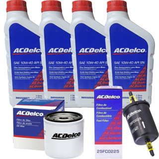 Kit Revisão 4L Óleo 10w40 SN Semi-Sintético + Fitros Óleo e Combustível Acdelco 98550552 em Oferta na Shopee