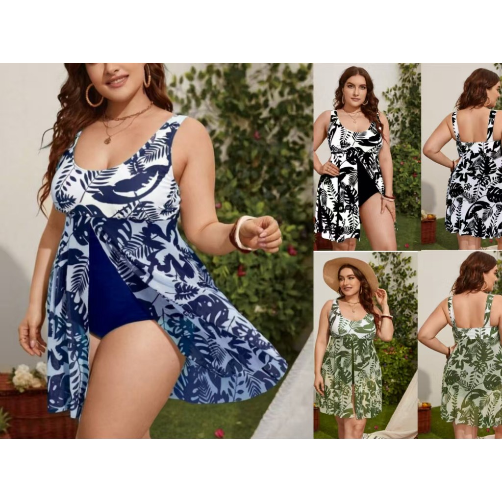 Maiô Conservador de Uma Peça com Saia Dividida/Maiô Feminino Plus Size/Biquíni de Uma Peça em Oferta na Shopee