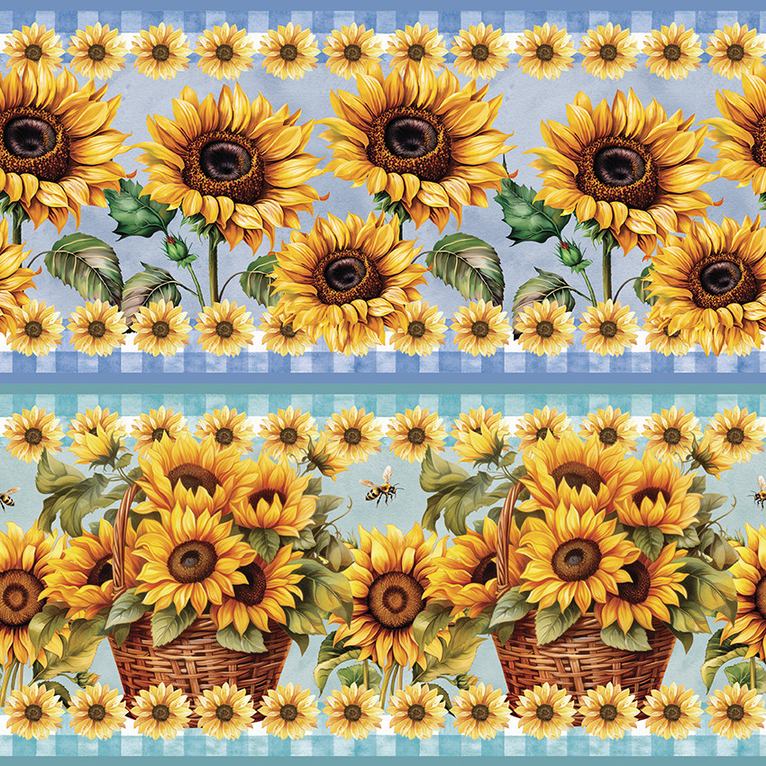 Tricoline Digital Barrado Girassol, 100% Alg. 50cm x 1,50mt