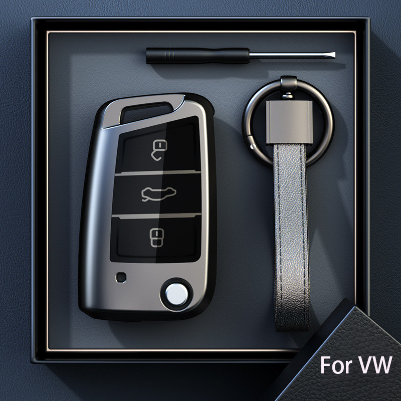 Titânio Cinza Para Volkswagen VW Polo Golf 7 Passat Tiguan MK2 Beetle Ateca Caddy T5 Flip Dobrável Caso Chave Do Carro C em Oferta na Shopee