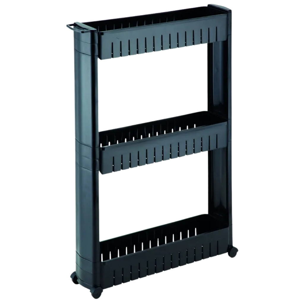 Carrinho Prateleira Multiuso com Rodízios 3 Andares Organização Cozinha Banheiro Preto Arthi em Oferta na Shopee