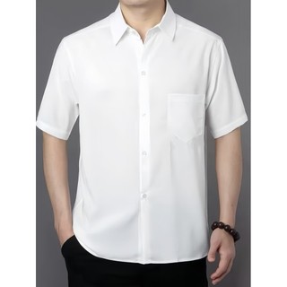 Camisa Social Com Bolso E Botão Manga Curta PP Até G2 Lisa Masculina Básica Importado