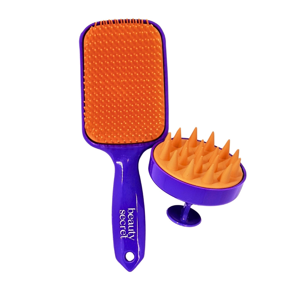 Kit Escova Raquete e Escova Massageadora Capilar Beauty Secret