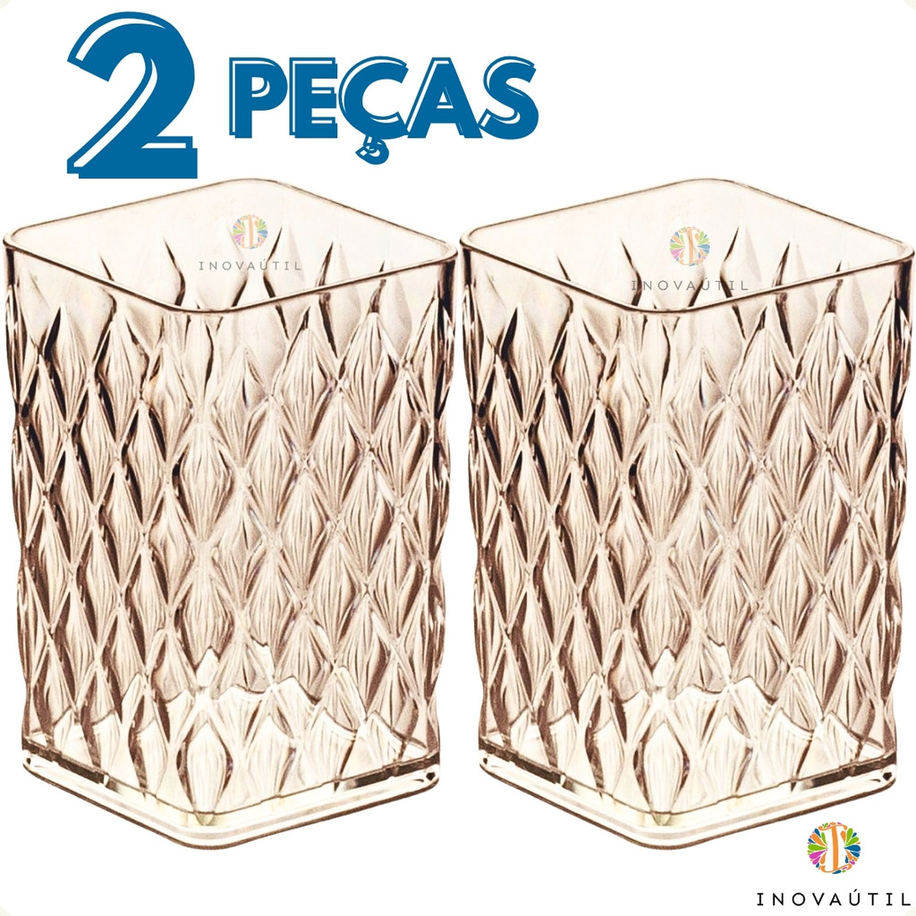 Organizador Multi Uso Porta Pincel de Maquiagem Kit 2 Peças Acessórios Escovas Batom Bancada em Oferta na Shopee