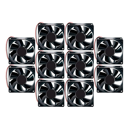 Kit 10 Ventilador Cooler Ventoinha 7 Pás 80x80x25mm 12v