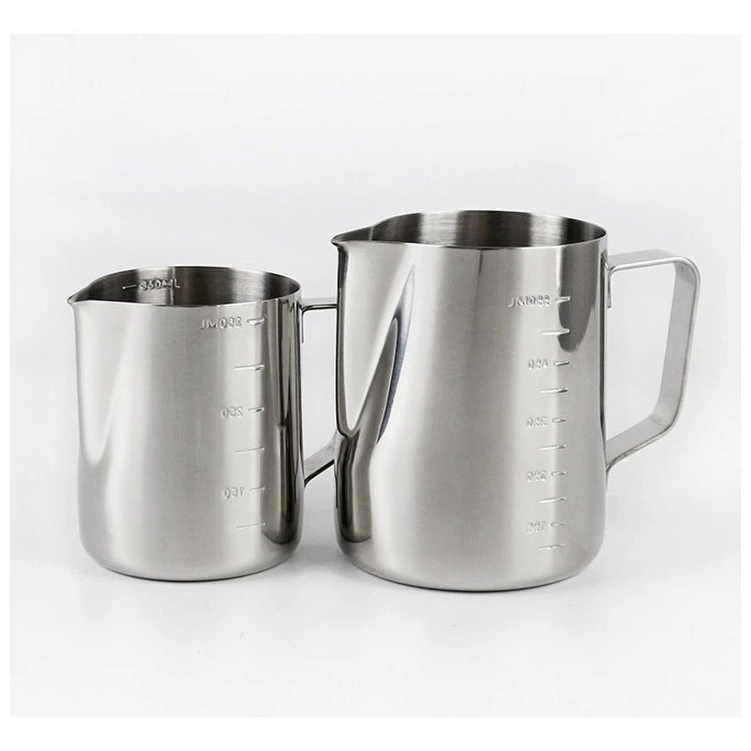 Kit 2 Leiteira Inox 350 600ml Cremeira Pitcher Barista Jarra