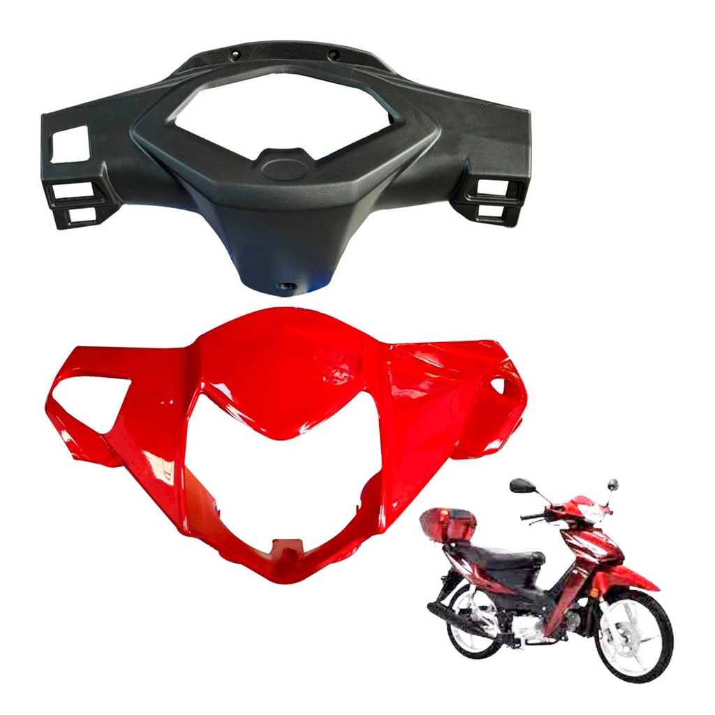 Carenagem Do Farol + Moldura Shineray Phoenix+ Vermelha