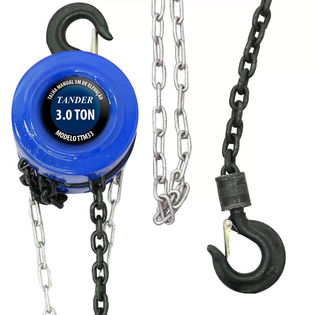 Talha manual 3 Tonelada 3 Metros de Elevação HSZ em Oferta na Shopee