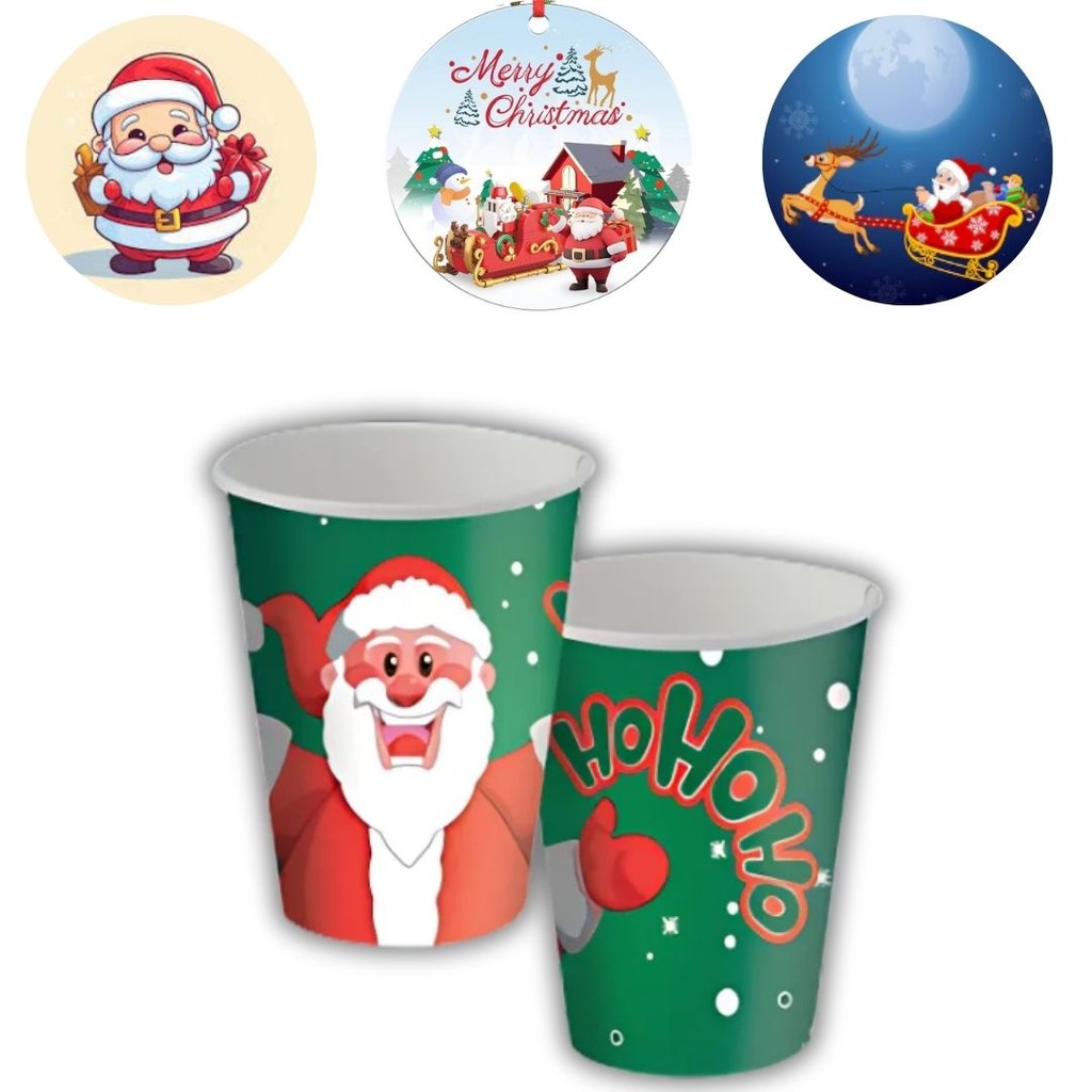 8~40 COPO PAPEL FESTA NATAL 200ML FESTCOLOR (CHOCO)