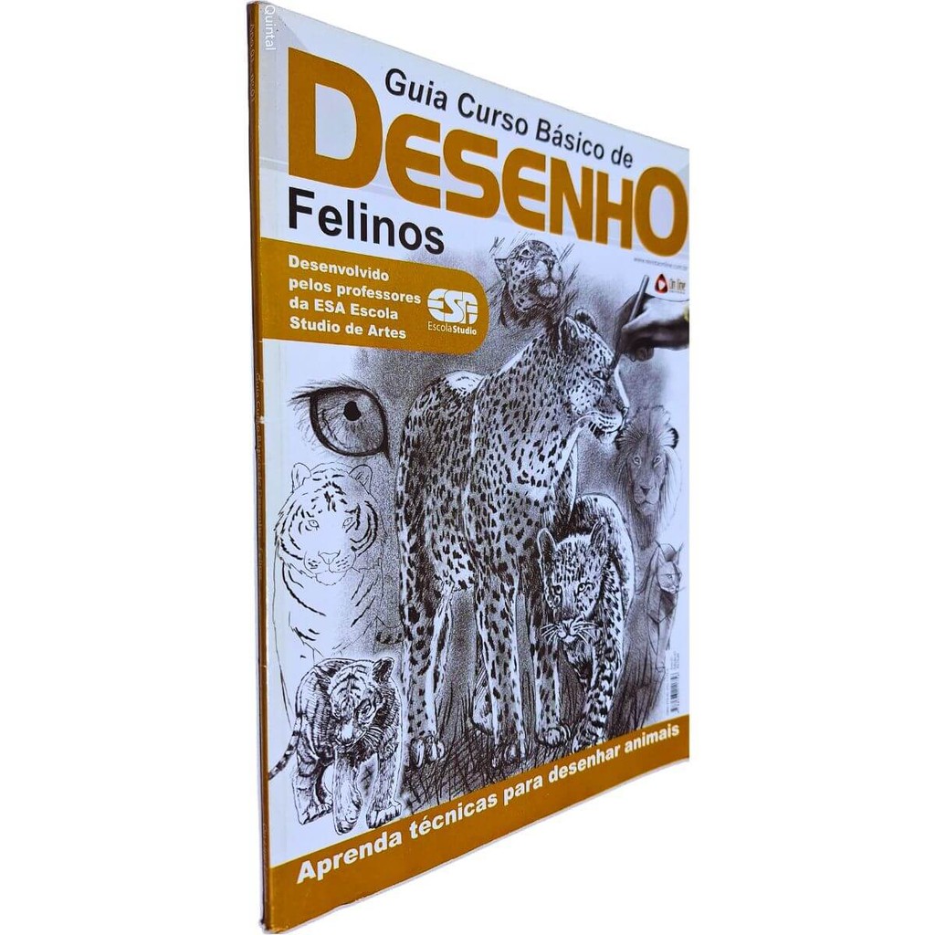 Revista Guia Curso Básico de Desenho: Felinos - Aprenda Técnica Para Desenhar Animais ESA Escola Studio de Artes