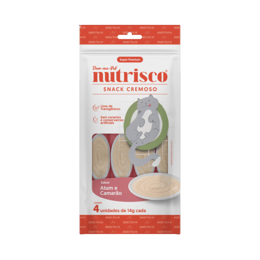 Petisco Cremoso Nutrisco para Gatos Atum e Camarão 56 g em Oferta na Shopee