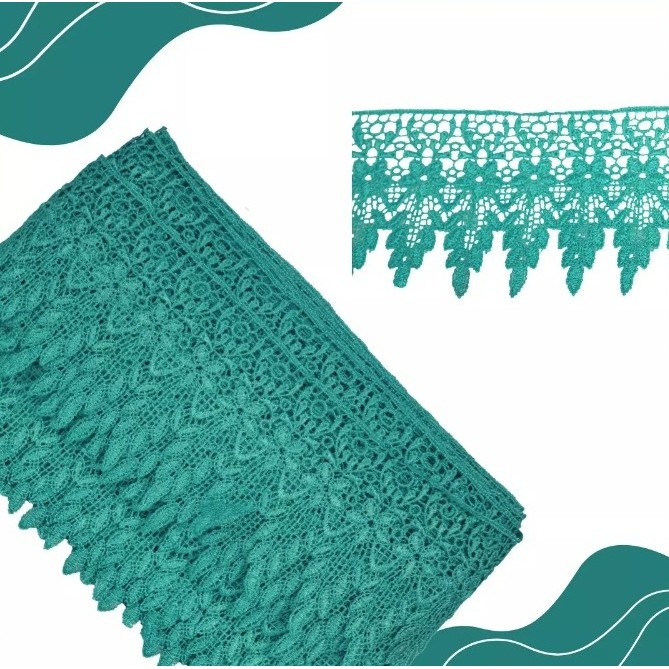 Renda Guipir CHL-434 9.5 Cm -  Rolo C/13.7 Metros Cor:Verde-Jade