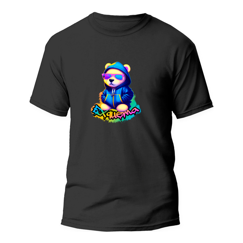 Camiseta Algodão Premium Estampa Digital Urso El Exquema