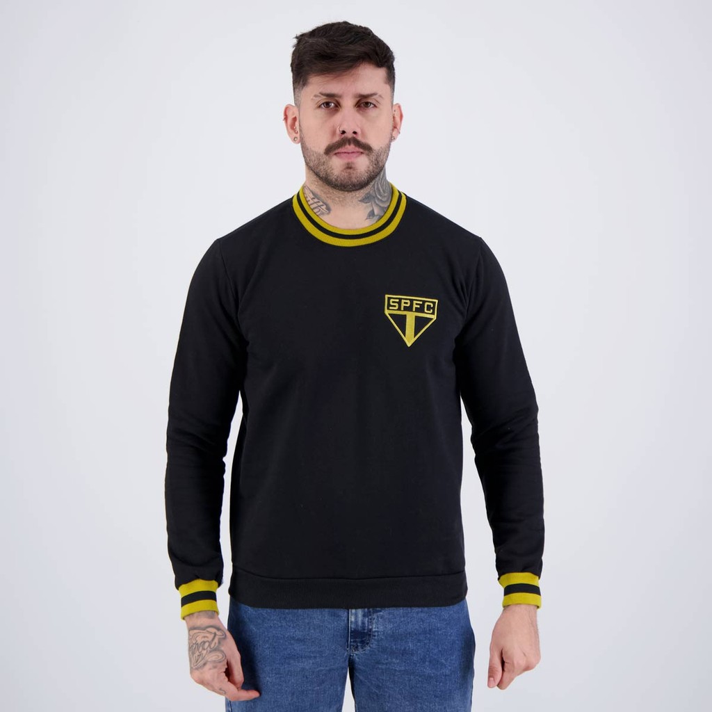 Moletom São Paulo Vintage Preto e Dourado - Men Clothes