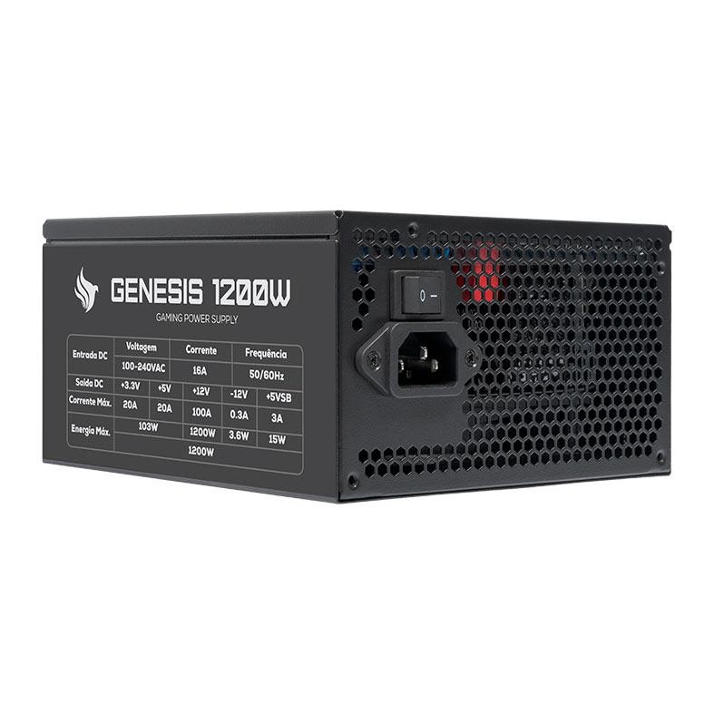 Fonte Pichau Genesis, 1200W, PCIe 5.0, Full Modular, Cybenetics Platinum, Preto, PG-G1200-BK01 · foto 2